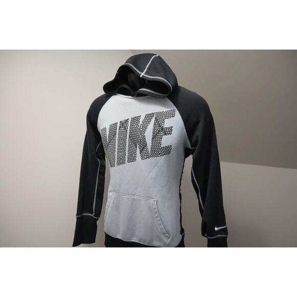 Nike Hoodie Therma Fit Gray Black Pullover Fleece Sweater Boys Size Large - Picture 3 of 7
